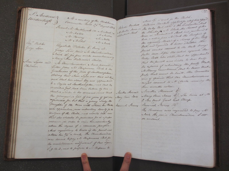 St Andrew Undershaft - Workhouse Minute Book 1822-1828 p48-49 image 1