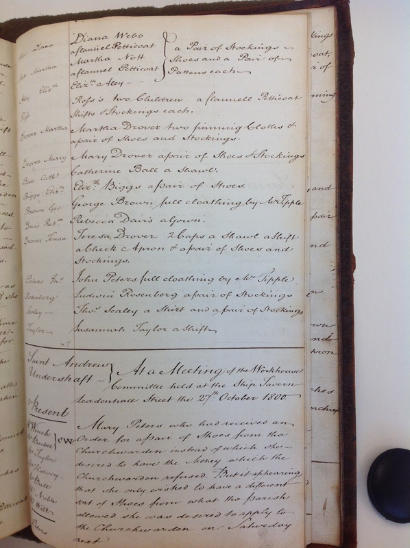 St Andrew Undershaft - Workhouse Minute Book 1780-1801 p261 image 1 St Andrew Undershaft - Workhouse Minute Book 1780-1801 p261 image 1