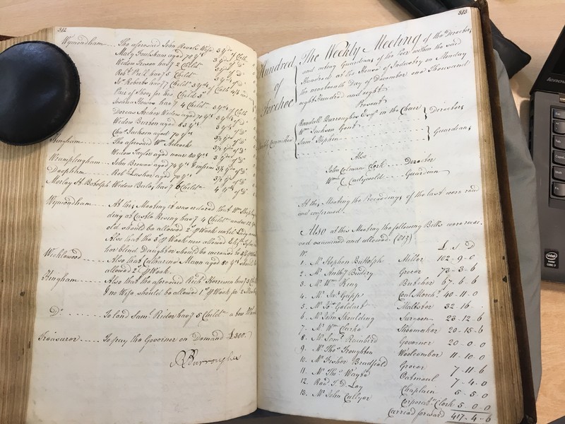 Forehoe Hundred - House of Industry Minute Book 1807-1809 p312-313 image 1 Forehoe Hundred - House of Industry Minute Book 1807-1809 p312-313 image 1