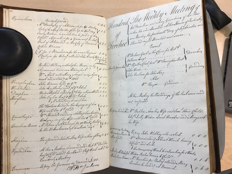 Forehoe Hundred - House of Industry Minute Book 1807-1809 p20-21 image 1 Forehoe Hundred - House of Industry Minute Book 1807-1809 p20-21 image 1