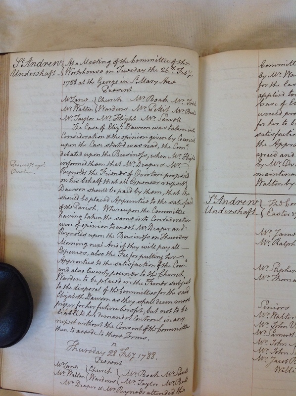 St Andrew Undershaft - Workhouse Minute Book 1780-1801 p100 image 1 St Andrew Undershaft - Workhouse Minute Book 1780-1801 p100 image 1