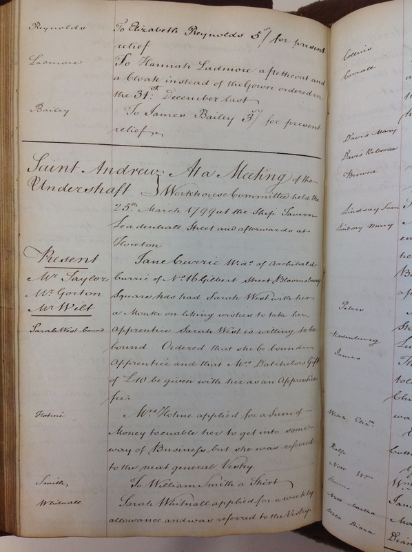 St Andrew Undershaft - Workhouse Minute Book 1780-1801 p226 image 1 St Andrew Undershaft - Workhouse Minute Book 1780-1801 p226 image 1