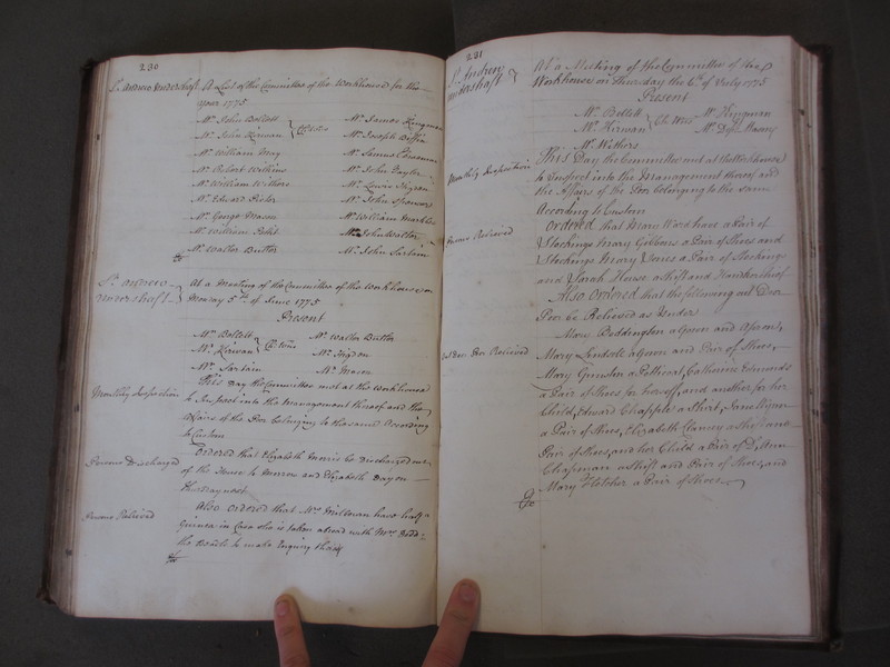 St Andrew Undershaft - Workhouse Minute Book 1748-1780 p230-231 image 1 St Andrew Undershaft - Workhouse Minute Book 1748-1780 p230-231 image 1