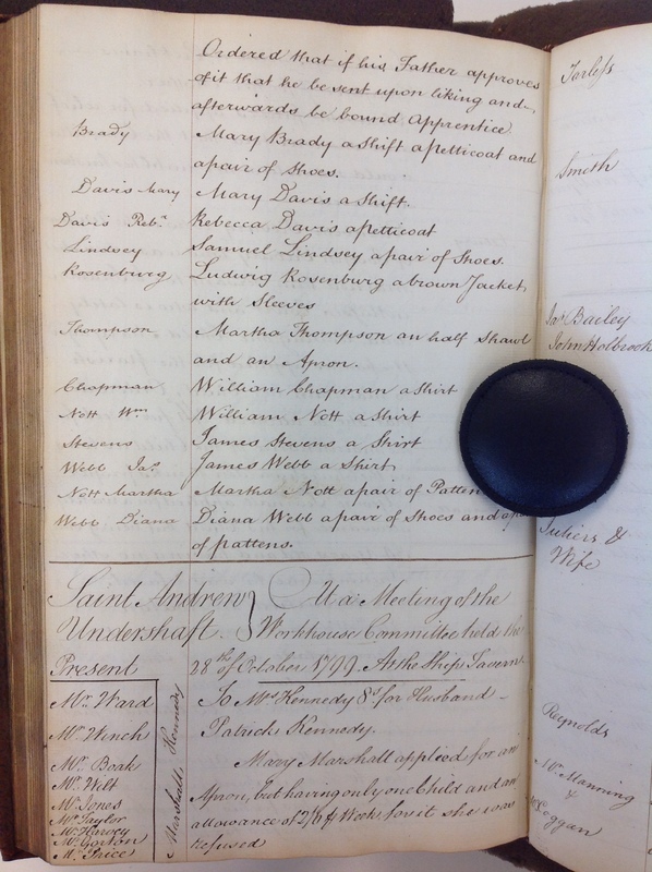 St Andrew Undershaft - Workhouse Minute Book 1780-1801 p238 image 1 St Andrew Undershaft - Workhouse Minute Book 1780-1801 p238 image 1