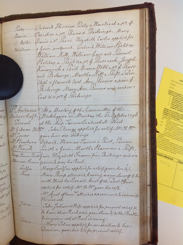 St Andrew Undershaft - Workhouse Minute Book 1780-1801 p187 image 1