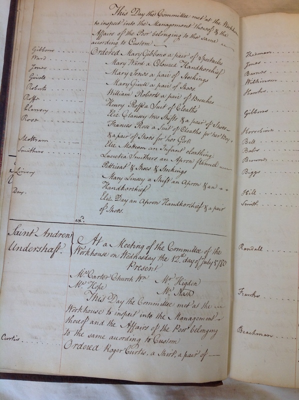 St Andrew Undershaft - Workhouse Minute Book 1780-1801 p4 image 1 St Andrew Undershaft - Workhouse Minute Book 1780-1801 p4 image 1