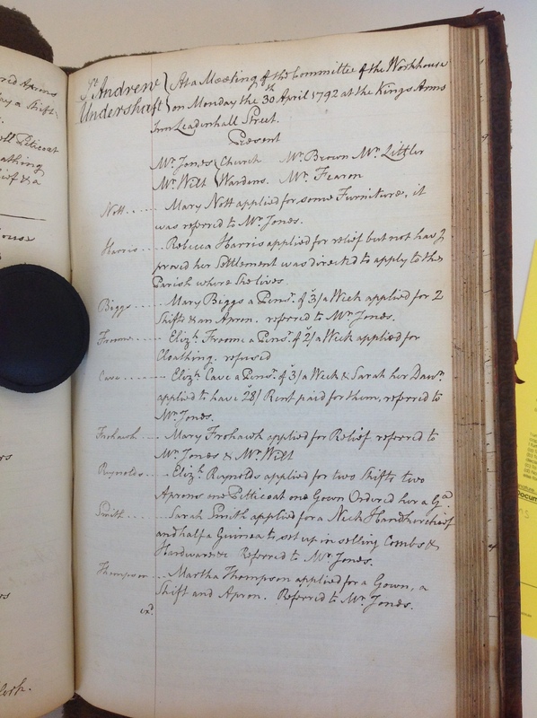 St Andrew Undershaft - Workhouse Minute Book 1780-1801 p141 image 1 St Andrew Undershaft - Workhouse Minute Book 1780-1801 p141 image 1