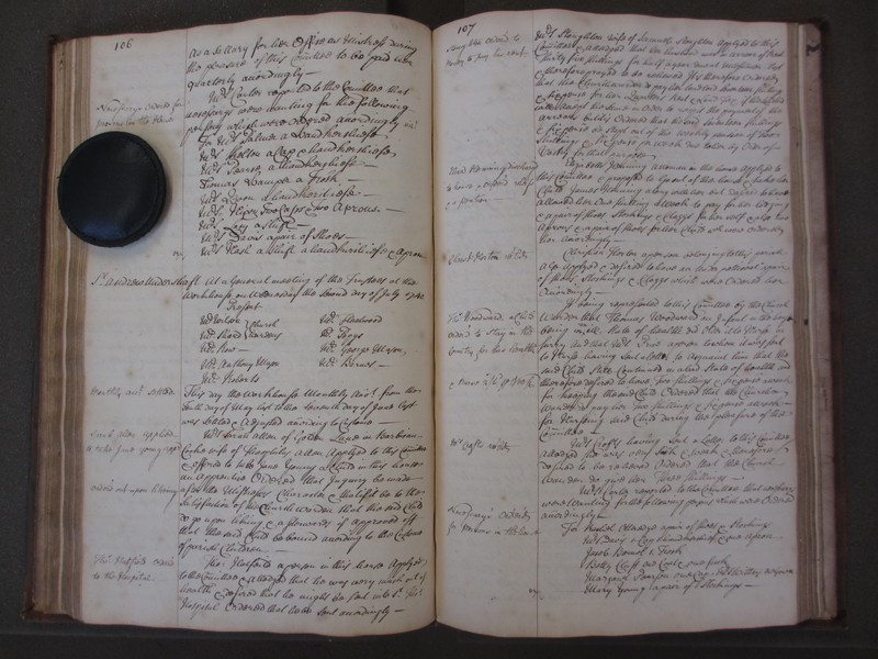 St Andrew Undershaft - Workhouse Minute Book 1732-1748 p106-107 image 1 St Andrew Undershaft - Workhouse Minute Book 1732-1748 p106-107 image 1