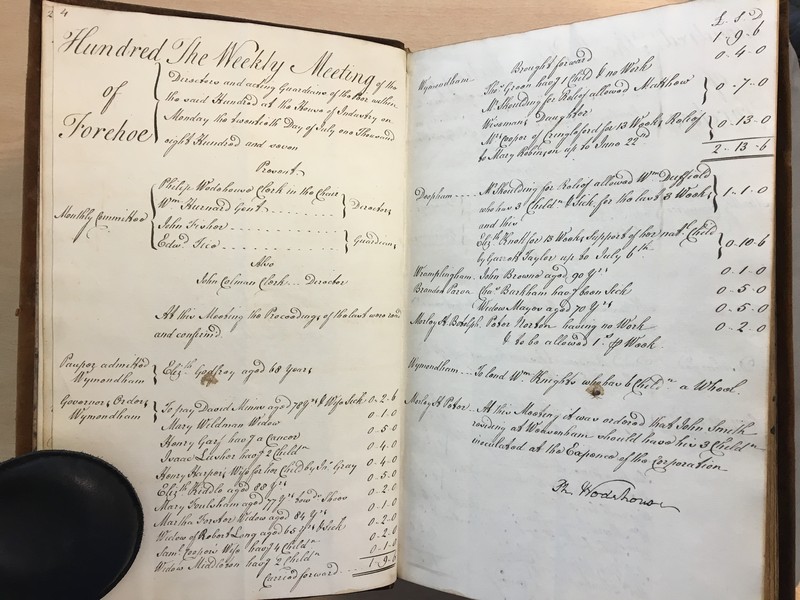 Forehoe Hundred - House of Industry Minute Book 1807-1809 p4-5 image 1 Forehoe Hundred - House of Industry Minute Book 1807-1809 p4-5 image 1