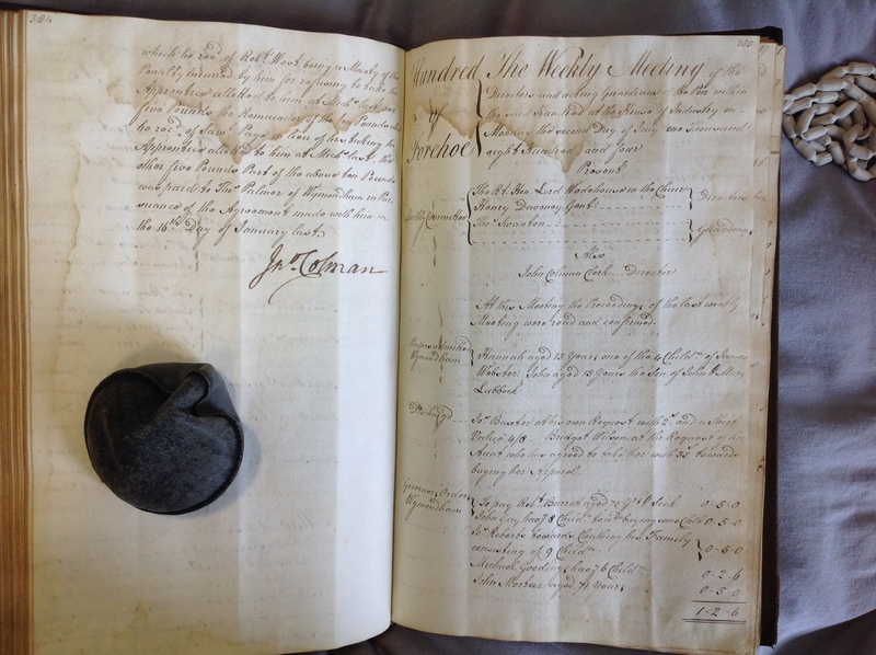 Forehoe Hundred - House of Industry Minute Book 1802-1805 p384-385 image 1 Forehoe Hundred - House of Industry Minute Book 1802-1805 p384-385 image 1