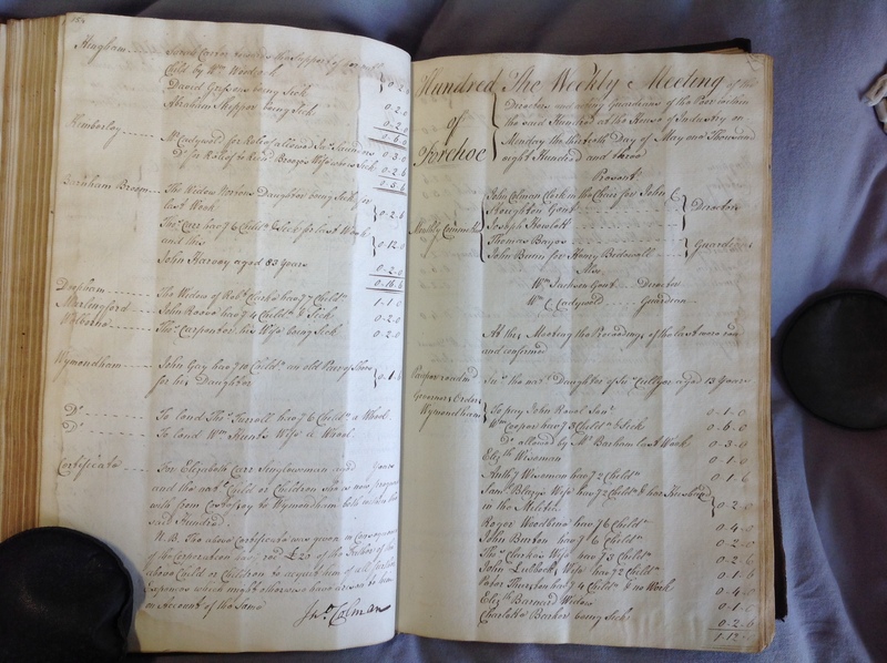 Forehoe Hundred - House of Industry Minute Book 1802-1805 p154-155 image 1 Forehoe Hundred - House of Industry Minute Book 1802-1805 p154-155 image 1
