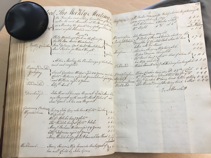 Forehoe Hundred - House of Industry Minute Book 1805-1807 p338-339 image 1 Forehoe Hundred - House of Industry Minute Book 1805-1807 p338-339 image 1