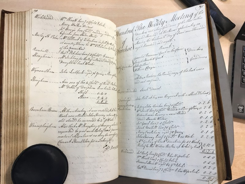Forehoe Hundred - House of Industry Minute Book 1807-1809 p190-191 image 1