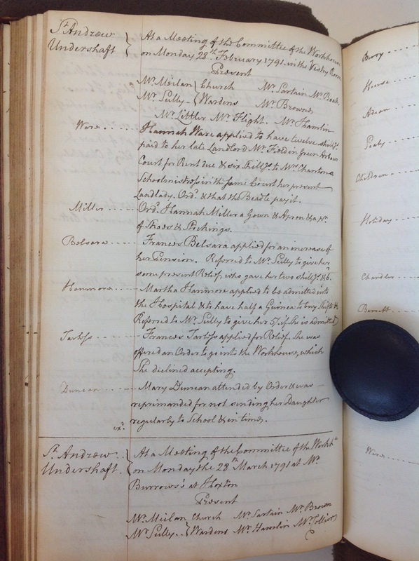 St Andrew Undershaft - Workhouse Minute Book 1780-1801 p130 image 1 St Andrew Undershaft - Workhouse Minute Book 1780-1801 p130 image 1