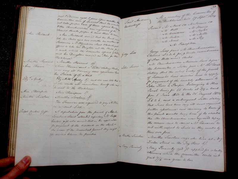 St Andrew Undershaft - Workhouse Minute Book 1822-1828 p92-93 image 1