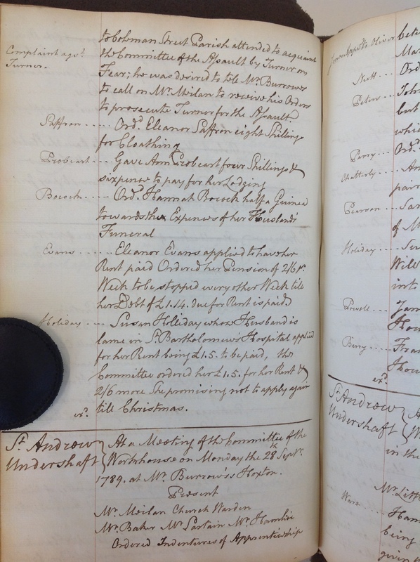 St Andrew Undershaft - Workhouse Minute Book 1780-1801 p114 image 1 St Andrew Undershaft - Workhouse Minute Book 1780-1801 p114 image 1