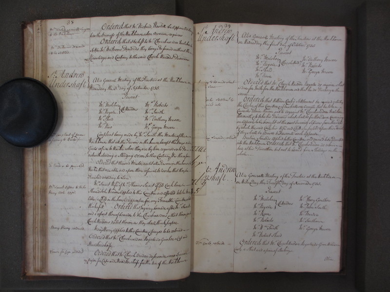 St Andrew Undershaft - Workhouse Minute Book 1732-1748 p38-39 image 1 St Andrew Undershaft - Workhouse Minute Book 1732-1748 p38-39 image 1