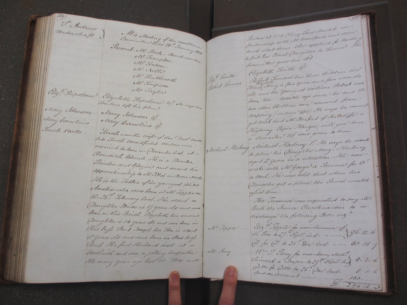 St Andrew Undershaft - Workhouse Minute Book 1822-1828 p224-225 image 1