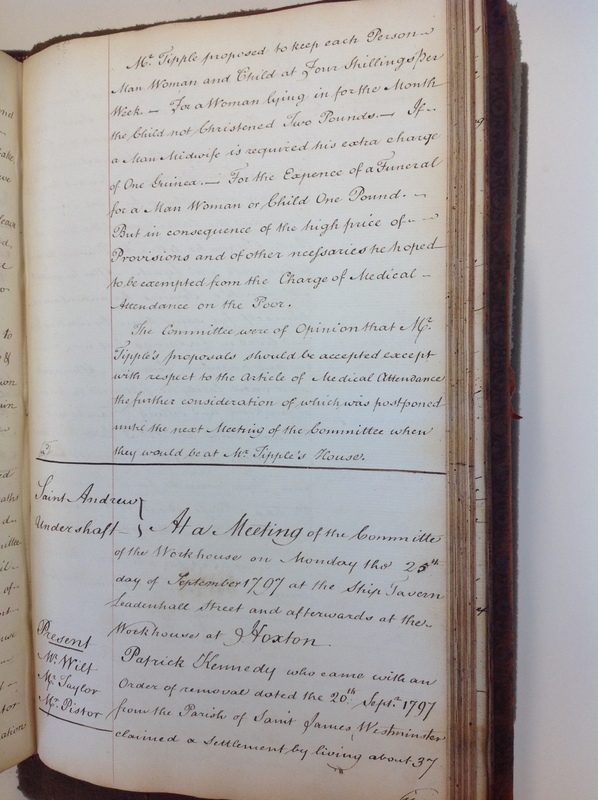 St Andrew Undershaft - Workhouse Minute Book 1780-1801 p199 image 1 St Andrew Undershaft - Workhouse Minute Book 1780-1801 p199 image 1