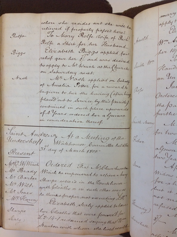 St Andrew Undershaft - Workhouse Minute Book 1780-1801 p246 image 1 St Andrew Undershaft - Workhouse Minute Book 1780-1801 p246 image 1
