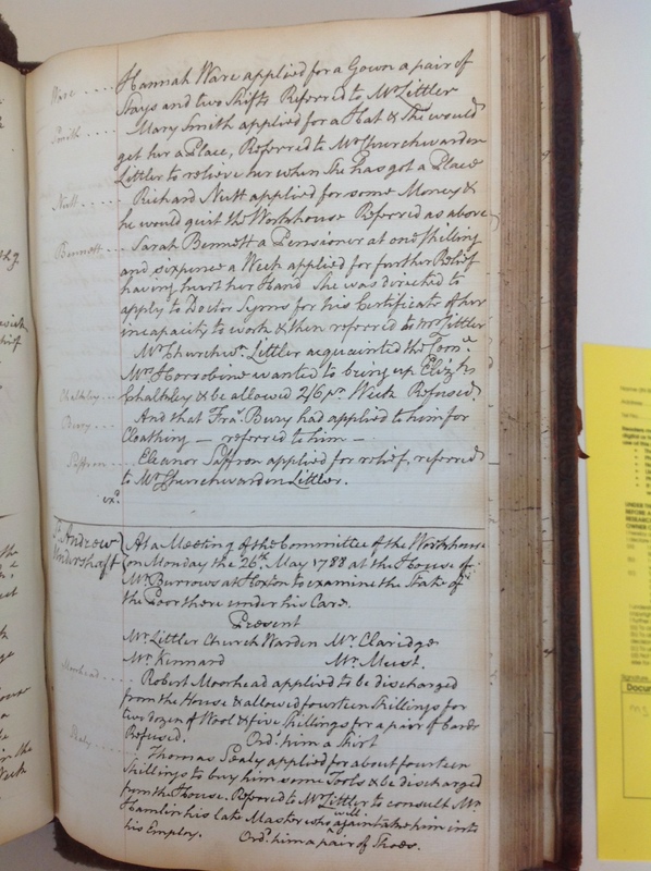 St Andrew Undershaft - Workhouse Minute Book 1780-1801 p103 image 1 St Andrew Undershaft - Workhouse Minute Book 1780-1801 p103 image 1