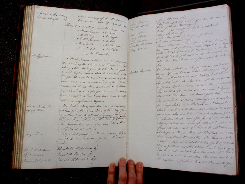 St Andrew Undershaft - Workhouse Minute Book 1822-1828 p98-99 image 1