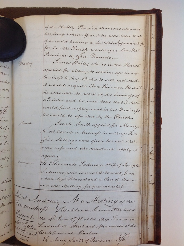 St Andrew Undershaft - Workhouse Minute Book 1780-1801 p215 image 1 St Andrew Undershaft - Workhouse Minute Book 1780-1801 p215 image 1