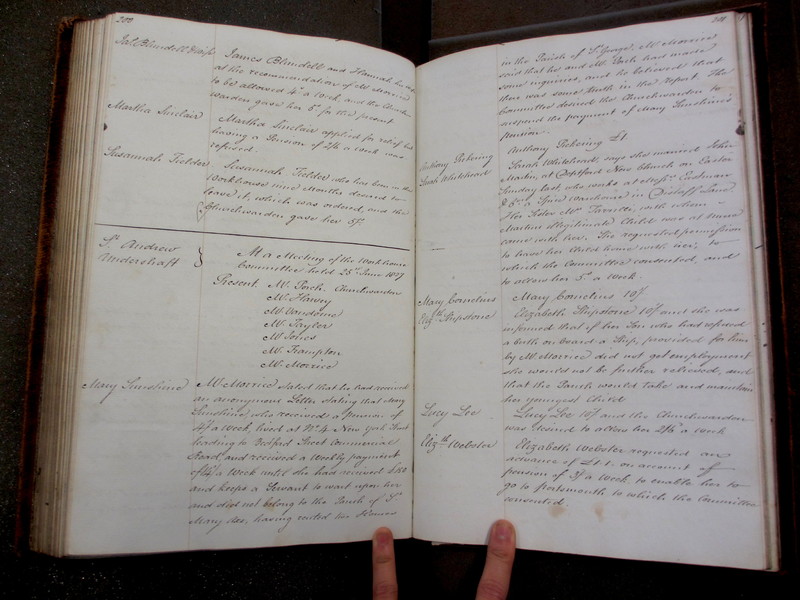 St Andrew Undershaft - Workhouse Minute Book 1822-1828 p200-201 image 1