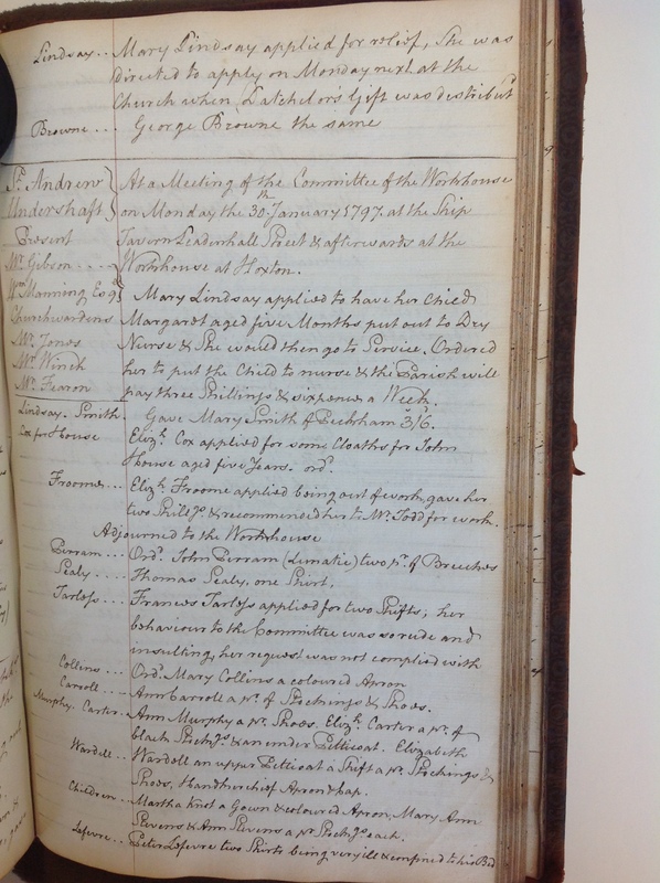 St Andrew Undershaft - Workhouse Minute Book 1780-1801 p189 image 1 St Andrew Undershaft - Workhouse Minute Book 1780-1801 p189 image 1
