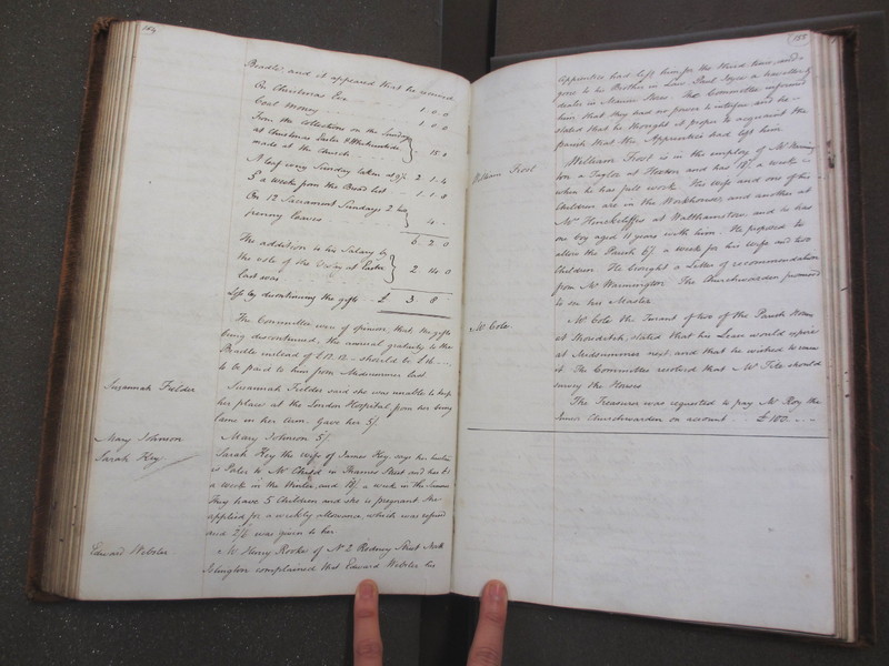 St Andrew Undershaft - Workhouse Minute Book 1822-1828 p154-155 image 1 St Andrew Undershaft - Workhouse Minute Book 1822-1828 p154-155 image 1