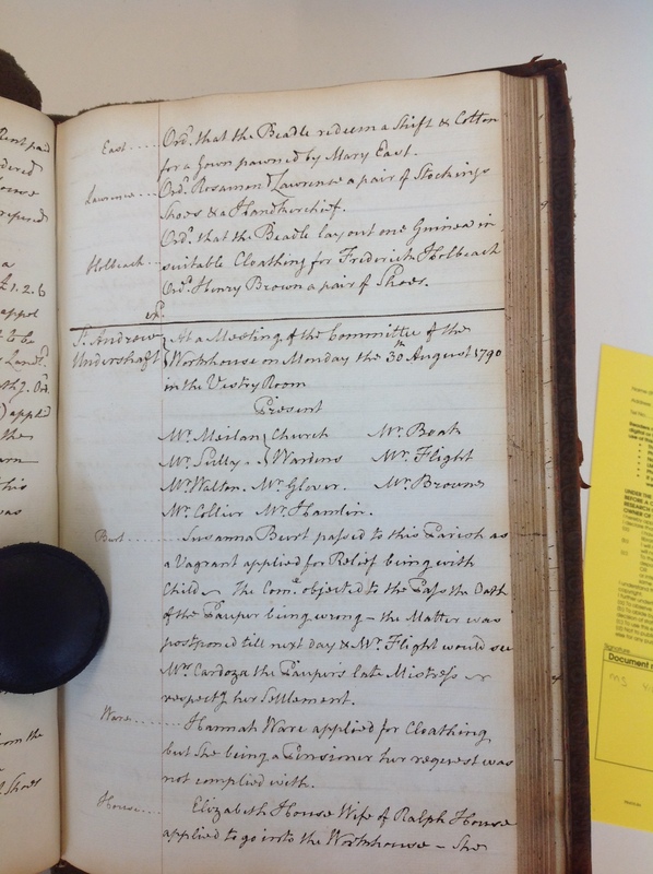 St Andrew Undershaft - Workhouse Minute Book 1780-1801 p125 image 1 St Andrew Undershaft - Workhouse Minute Book 1780-1801 p125 image 1