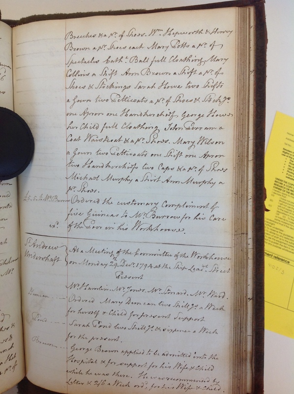 St Andrew Undershaft - Workhouse Minute Book 1780-1801 p165 image 1 St Andrew Undershaft - Workhouse Minute Book 1780-1801 p165 image 1