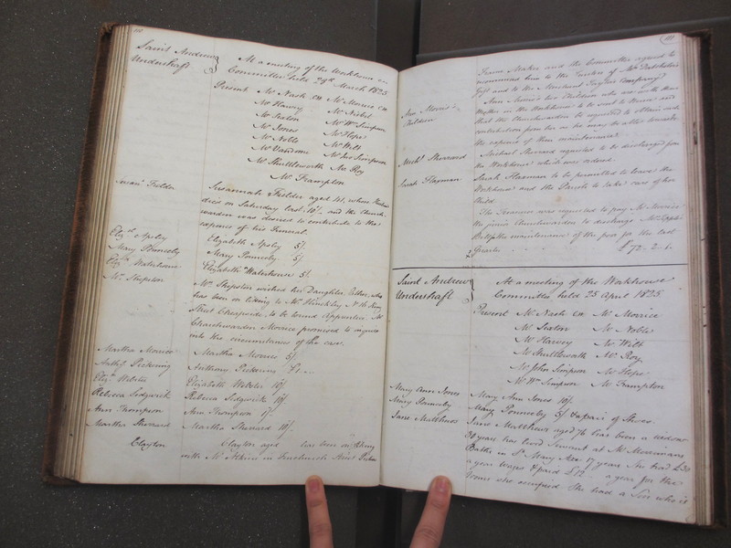 St Andrew Undershaft - Workhouse Minute Book 1822-1828 p110-111 image 1 St Andrew Undershaft - Workhouse Minute Book 1822-1828 p110-111 image 1