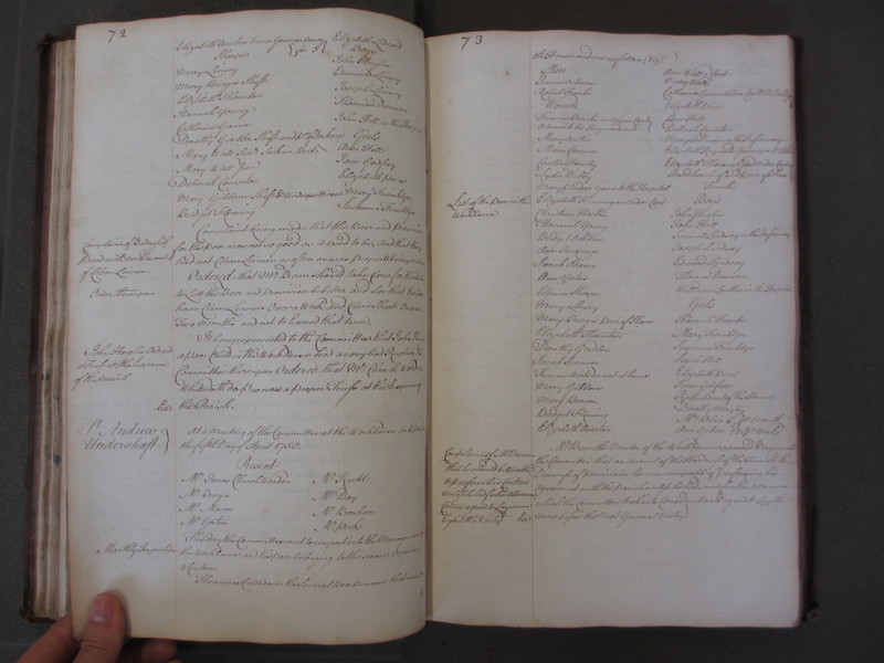 St Andrew Undershaft - Workhouse Minute Book 1748-1780 p72-73 image 1 St Andrew Undershaft - Workhouse Minute Book 1748-1780 p72-73 image 1