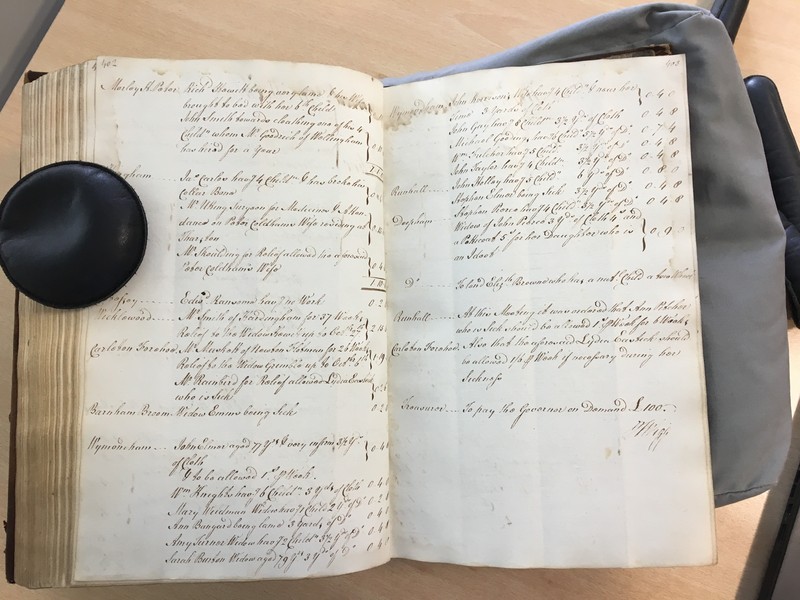 Forehoe Hundred - House of Industry Minute Book 1805-1807 p402-403 image 1 Forehoe Hundred - House of Industry Minute Book 1805-1807 p402-403 image 1