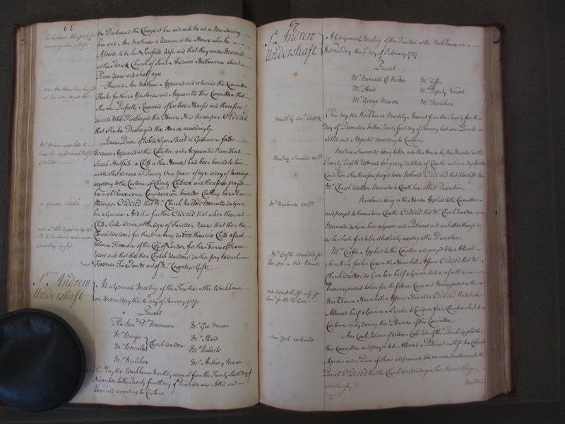 St Andrew Undershaft - Workhouse Minute Book 1732-1748 p66-67 image 1 St Andrew Undershaft - Workhouse Minute Book 1732-1748 p66-67 image 1