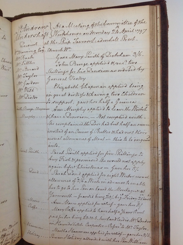 St Andrew Undershaft - Workhouse Minute Book 1780-1801 p193 image 1 St Andrew Undershaft - Workhouse Minute Book 1780-1801 p193 image 1