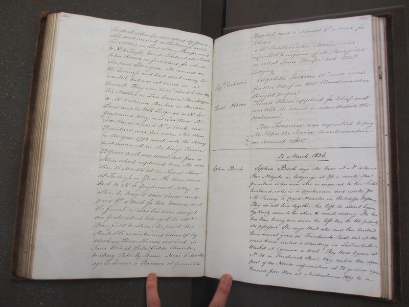 St Andrew Undershaft - Workhouse Minute Book 1822-1828 p144-145 image 1 St Andrew Undershaft - Workhouse Minute Book 1822-1828 p144-145 image 1
