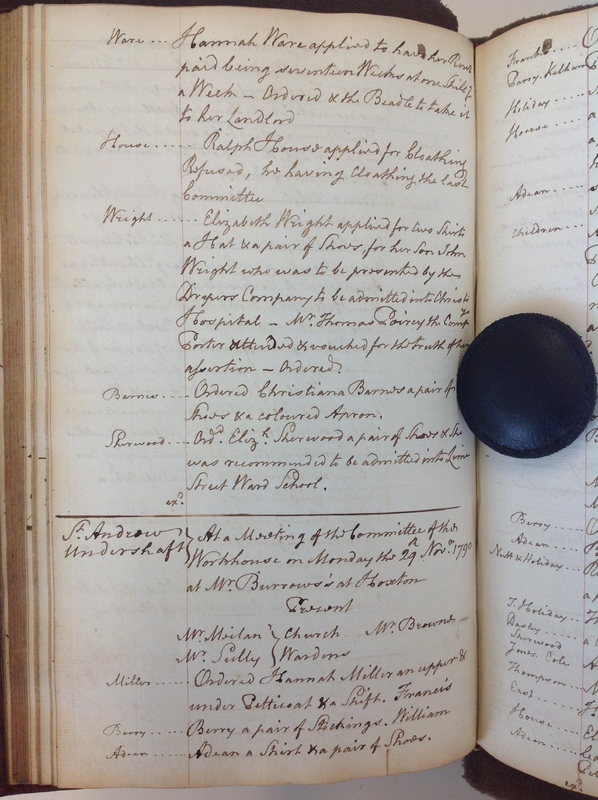 St Andrew Undershaft - Workhouse Minute Book 1780-1801 p128 image 1 St Andrew Undershaft - Workhouse Minute Book 1780-1801 p128 image 1