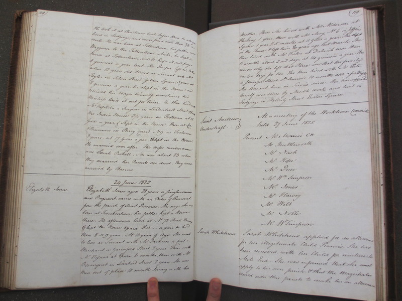 St Andrew Undershaft - Workhouse Minute Book 1822-1828 p118-119 image 1 St Andrew Undershaft - Workhouse Minute Book 1822-1828 p118-119 image 1