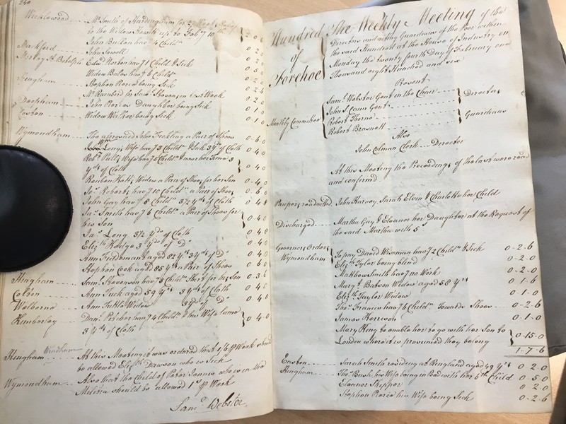 Forehoe Hundred - House of Industry Minute Book 1805-1807 p240-241 image 1