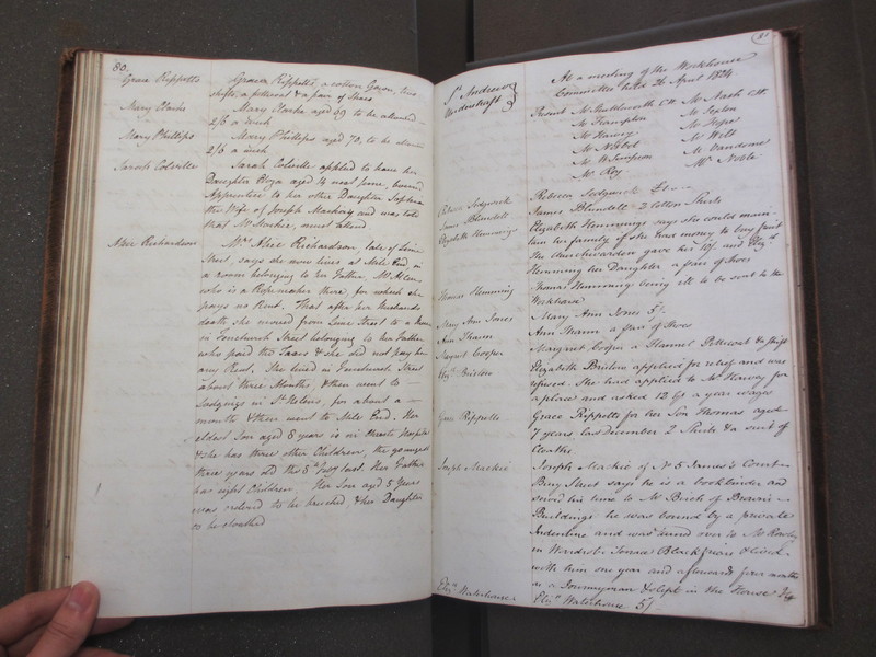 St Andrew Undershaft - Workhouse Minute Book 1822-1828 p80-81 image 1