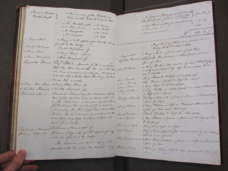 St Andrew Undershaft - Workhouse Minute Book 1822-1828 p34-35 image 1