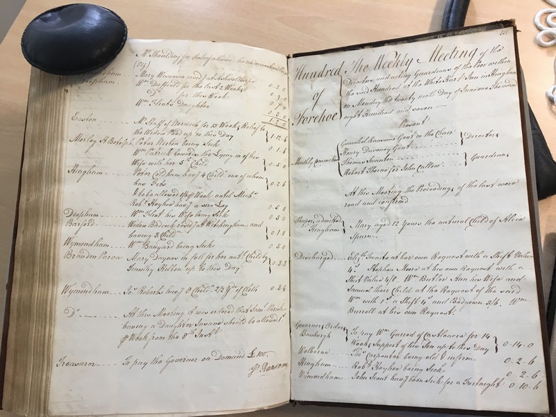 Forehoe Hundred - House of Industry Minute Book 1805-1807 p550-551 image 1