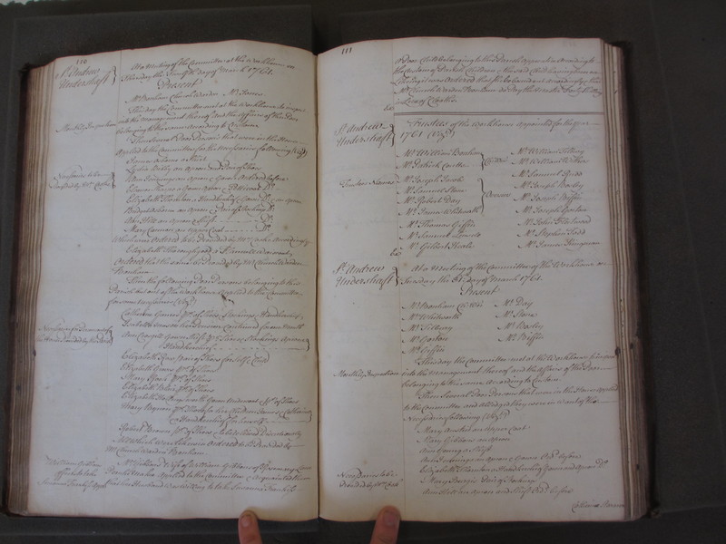 St Andrew Undershaft - Workhouse Minute Book 1748-1780 p110-111 image 1