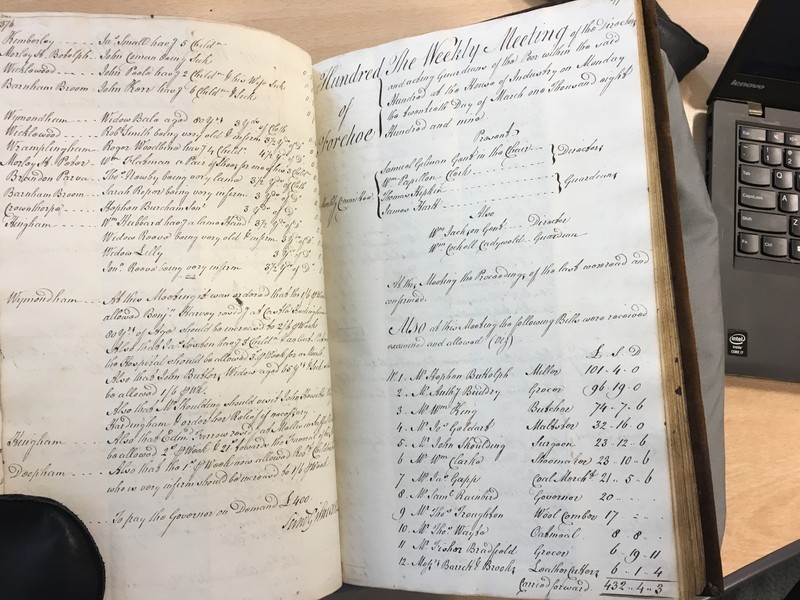 Forehoe Hundred - House of Industry Minute Book 1807-1809 p376-377 image 1 Forehoe Hundred - House of Industry Minute Book 1807-1809 p376-377 image 1