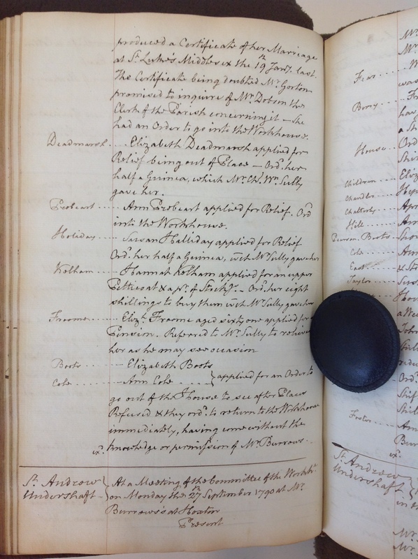 St Andrew Undershaft - Workhouse Minute Book 1780-1801 p126 image 1 St Andrew Undershaft - Workhouse Minute Book 1780-1801 p126 image 1