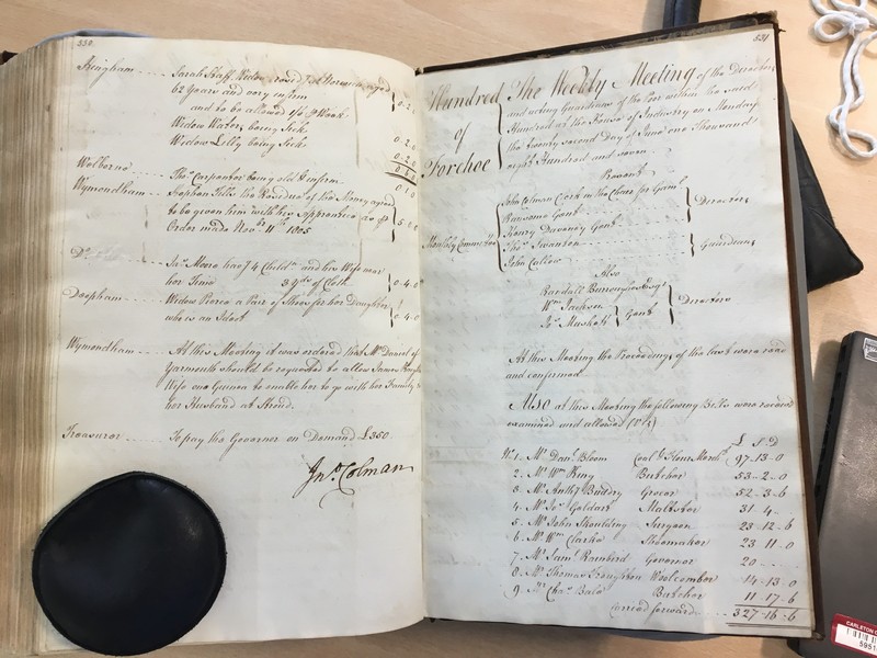 Forehoe Hundred - House of Industry Minute Book 1805-1807 p530-531 image 1