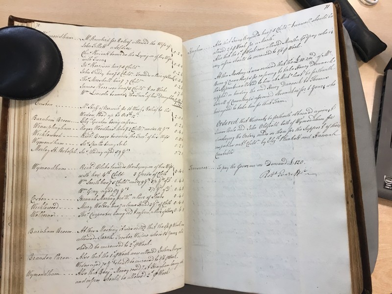 Forehoe Hundred - House of Industry Minute Book 1807-1809 p70-71 image 1 Forehoe Hundred - House of Industry Minute Book 1807-1809 p70-71 image 1