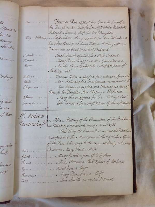 St Andrew Undershaft - Workhouse Minute Book 1780-1801 p17 image 1